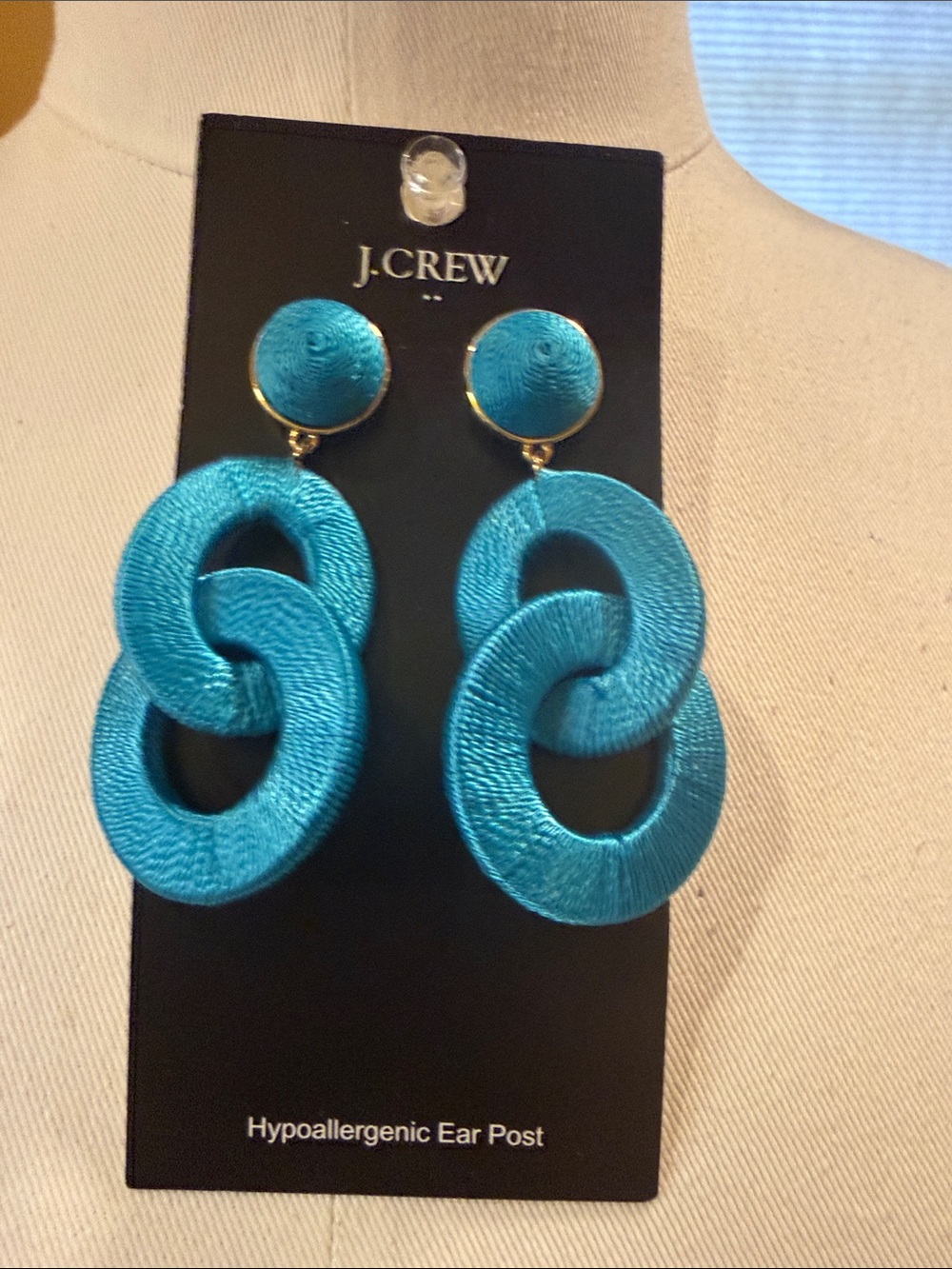 J. Crew Factory Vibrant Turquoise Linked Drop Earrings